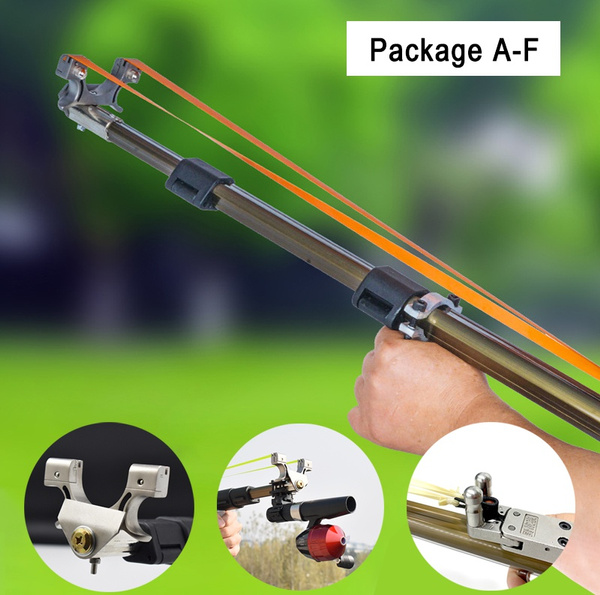 Outdoor Long Rod Telescopic Slingshot Fast Pressing Stainless