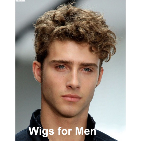 mens short curly wig