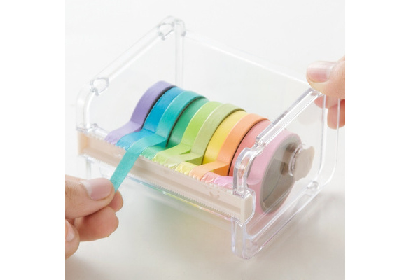 Creative Washi Tape Cutter Set Tape Tool Transparent Tape Holder Tape  Dispenser School Supplies Office Stationery