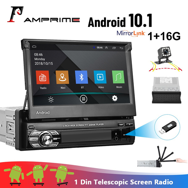 AMPrime Android Car Radio Autoradio 1 Din 7'' Touch Screen Car Multimedia  Player GPS Navigation Wifi Auto MP5 Bluetooth USB FM