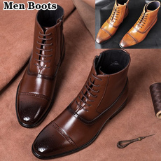 ankle boots, mensfashionboot, Plus Size, Leather Boots