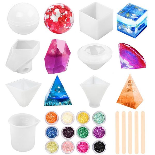 DTOHO 10 PCS Sphere Resin Silicone Molds, Epoxy Resin Molds for Resin Art,  Resin Casting, DIY Jewelry Making