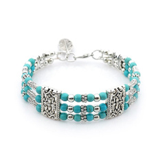 Charm Bracelet, Beaded Bracelets, turquoisebracelet, Jewelry