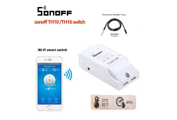 Sonoff TH16 Smart Wifi Switch Monitoring Temperature Humidity Wifi Smart  Switch Home Automation Kit Works With Alexa Google Home