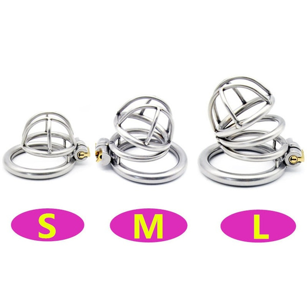 304 Stainless Steel 3 Size Cock Cage Lock Adult Game Metal Male Chastity Belt Device Penis Ring 