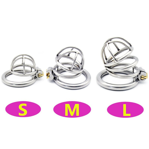 304 Stainless Steel 3 Size Cock Cage Lock Adult Game Metal Male