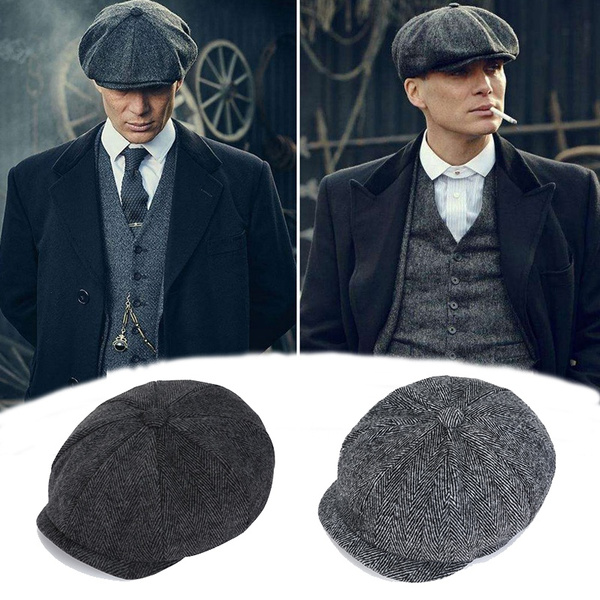 Peaky Blinders Men Caps Berets Herringbone Tweed GATSBY Newsboy Cap ...