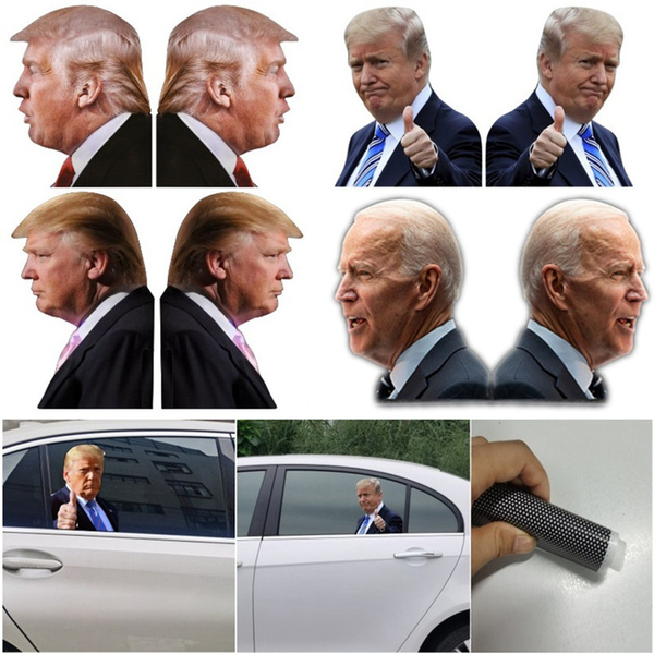 Adhesive Back Car Sticker Passenger Window Side Left Right Trump Biden Stikcer 