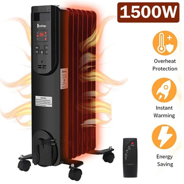 Buster Radiator Oil Filled Radiator Heater Portable Space Heater Remote Control Indoor ...