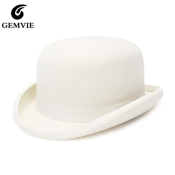 Wool Felt Derby Bowler Round Hat 
