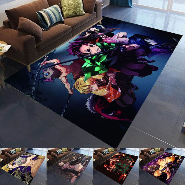 Kimetsu no Yaiba Living Room Mat Floor Rug Bed Room Carpet Anime Demon Slayer 