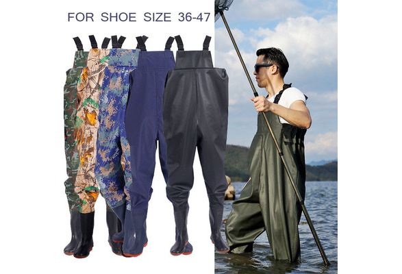 NEW Waterproof Waders Pants Outdoor Fly Fishing Wading Trousers Seams Sealed  with Boots Rompers