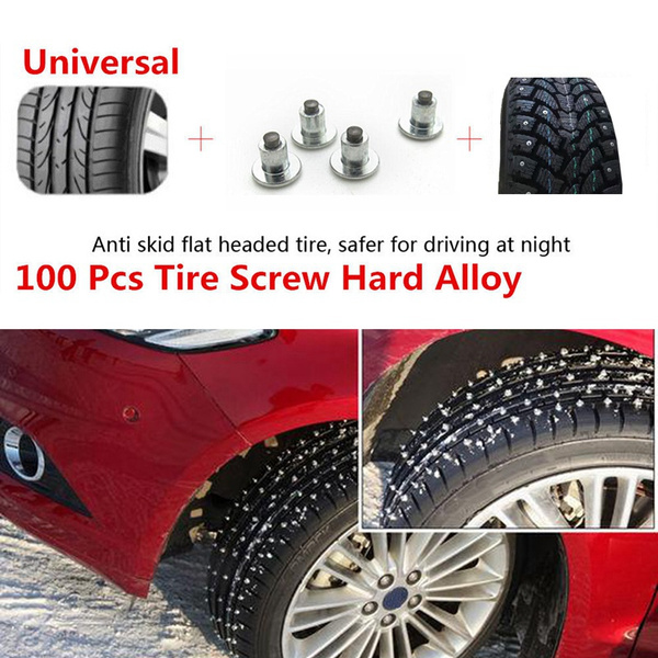 100 Pcs/Set Universal Car Snow Tires Studs For Holes Tire Screw Spikes ...