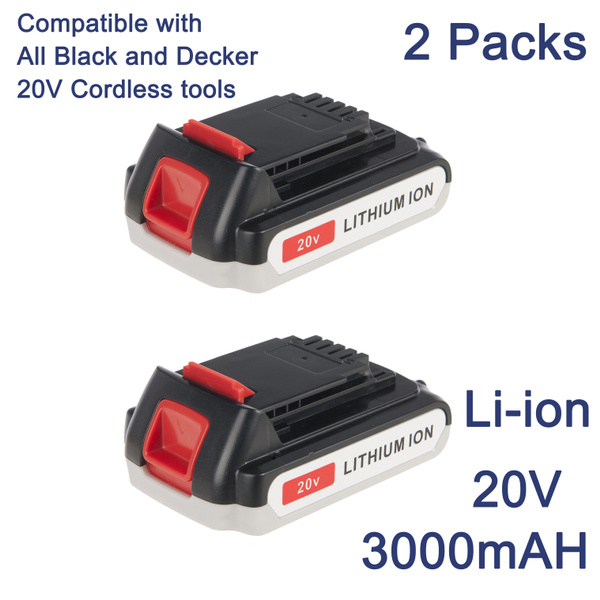 Pack 20v Battery for Black&Decker Lithium Battery 3000Ah LBXR20 LBX20  /charger