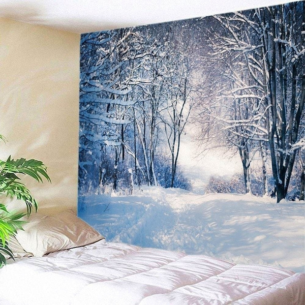 Winter tapestry wall online hanging