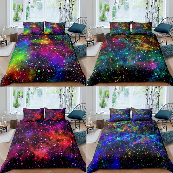 Colorful Galaxy Bedding Set Outer Space Starry Sky Duvet Cover Set ...