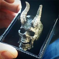 New Goth Black Skull Ring 316L Stainless Steel Rings for Men Male Gothic Biker Fashion Jewelry 