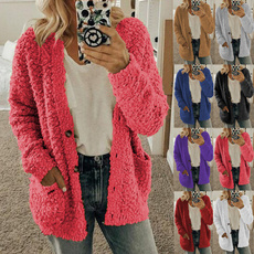 fur coat, Fashion, sweater coat, Long Sleeve