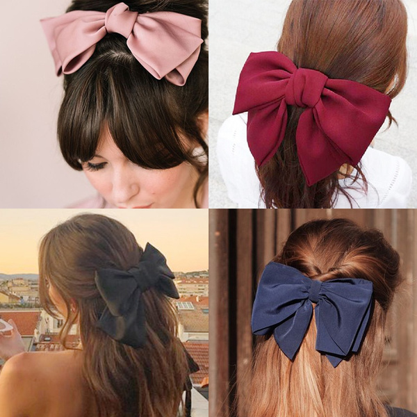 1pc Women Bow & Ribbon Decor Fashionable Hair Clip For Hair Decoration