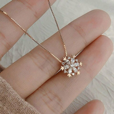 Sterling, DIAMOND, 925 sterling silver, snowflakenecklace