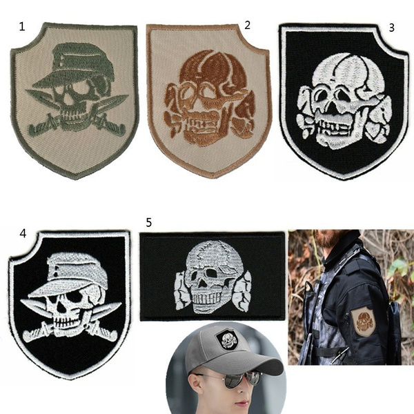 Skull Badge Patches Military Tactical HOOK Embroidered Patch Clothes  Armbands PVC Rubber Cap Backpacks Decorative Accessories