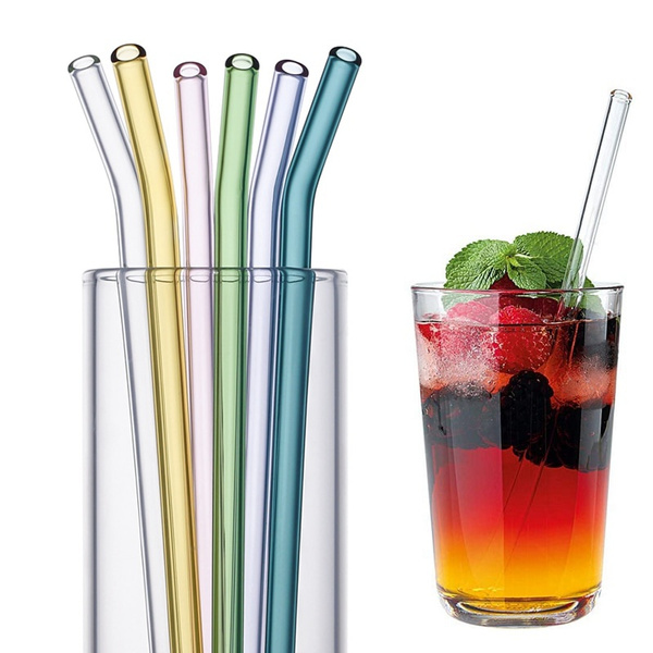 Colorful Reusable Glass Straws
