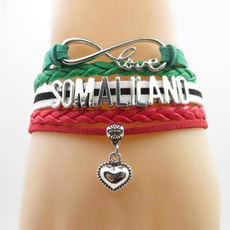 somaliland, Heart, flagbracelet, Leather belt