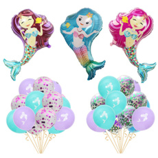 mermaidtheme, babyshowerdecoration, cartoonmermaidballoon, girlbirthdaypartydecoration