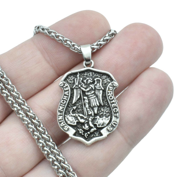 Medal Shield Pendant Necklace 