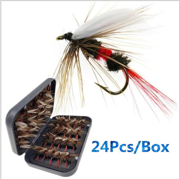 24pcs Fly Fishing Flies Fishing Flies Wet Flies Assortment + Fly Box for 