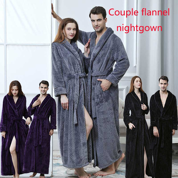 Autumn Winter Thickening Warm Flannel Bathrobe Men Dressing Gown Coral  Fleece Bath Robe Male Sleepwear Nightgown Kimono Homme | Wish