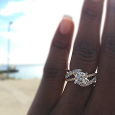 Sterling, DIAMOND, white, wedding ring