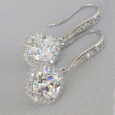 DIAMOND, Princess, Gemstone Earrings, Earring