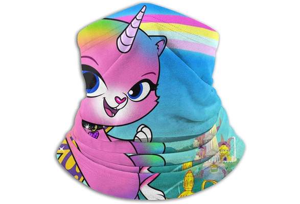 Catcorn Cat Rainbow Unicorn Unisex Fleece Neck Warmer Gaiter Microfiber Face Mask，Neck Gaiter,Magic Scarf for Dust Outdoors 