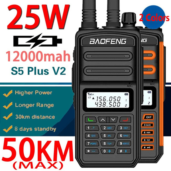 محيط يدور في مدار إسبانيا  2021 New BaoFeng Walkie Talkie 25W 50km MAX Long Range BF S5 Plus Two Way  Radio VHF UHF Portable Ham CB Radio Ip67 Waterproof Walkie Talkie | Wish