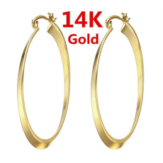 Earring, Joyería de pavo reales, gold, 14k
