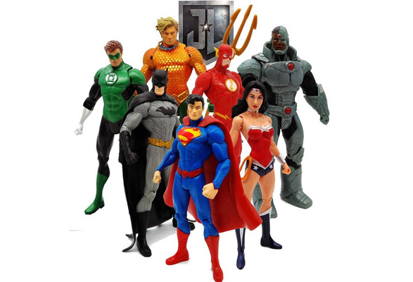 7 PCS Justice League Superman Batman Flash Aquaman DC Universe action Figures 