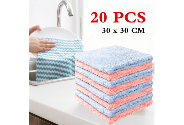 Kitchen Coral Velvet Dish Towel Rag SUPER Absorbent Non-stick Oil Dish  Cloths for Washing Dishes Dish Rags for Drying Dishes