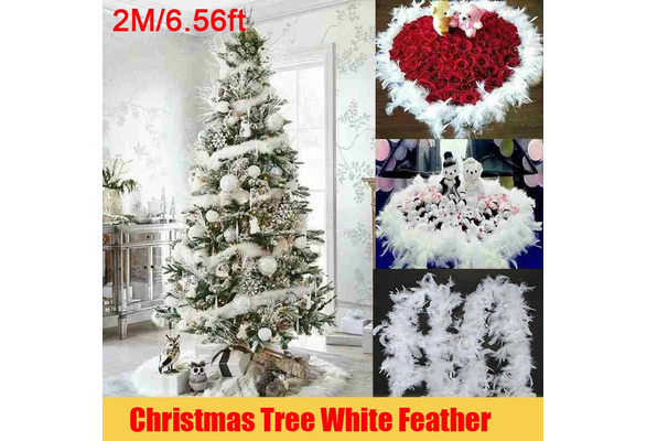 2M White Feather Boa Christmas Tree Decoration