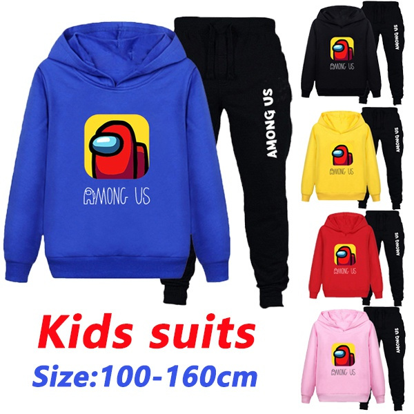 Among Boys and Girls Gamer Hoodie Among Game US Kids Sweatshirt Set Cute Pullover 2 Piece Sweatpants Suit 