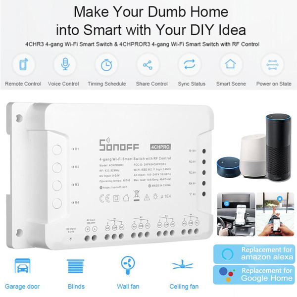 Sonoff 4CH R3 / 4CH PRO R3 ITEAD 4-Gang Wi-Fi Smart Switch With RF