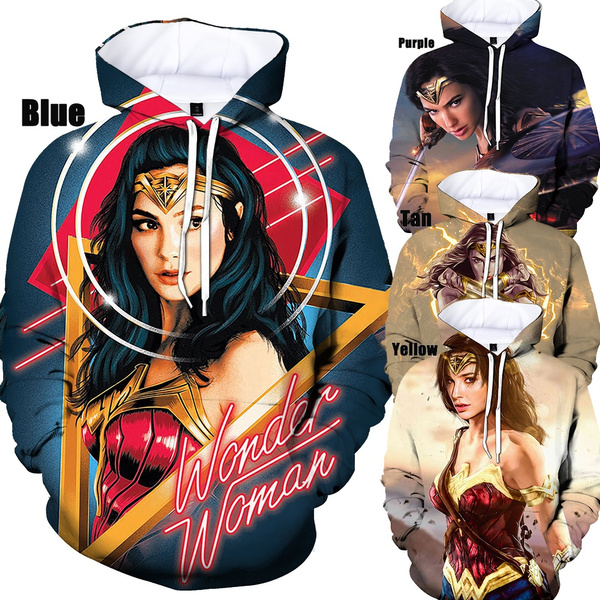 2020 New 3D Printing Wonder Woman Diana Prince Men Women Hipster  Hoodie/Sweatshirt