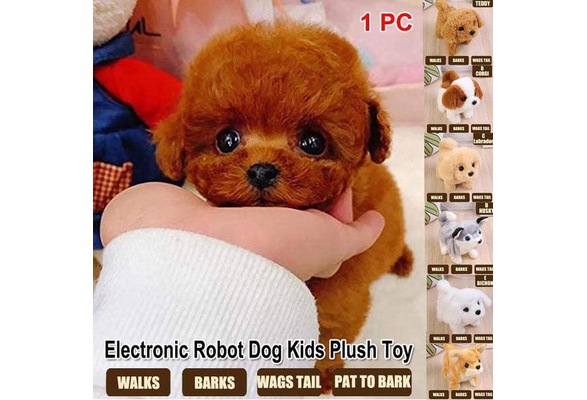 Electronic Robot Dog Walking Barking Wagging Tail Puppy Dog Plush Toy Dog