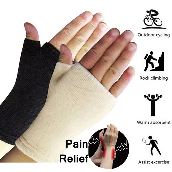 Details about   1 Pair Half Finger Sports Gloves Copper Compression Arthritis Wrist Brace USA 