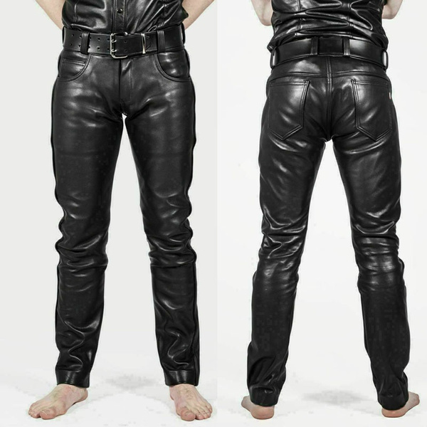 Buy Men's Faux Leather Long Trousers Bulge Pouch Jockstraps Tight Pants  Underwear,M [Energy Class A] Online at desertcartINDIA