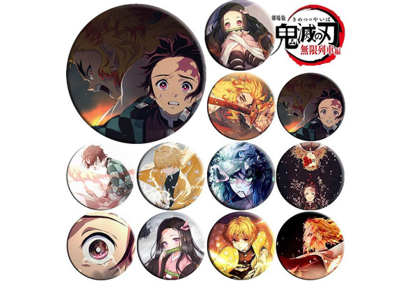 Anime Demon Slayer Kimetsu no Yaiba badges Pins Schoolbag 5.8CM 2.3" cosplay 