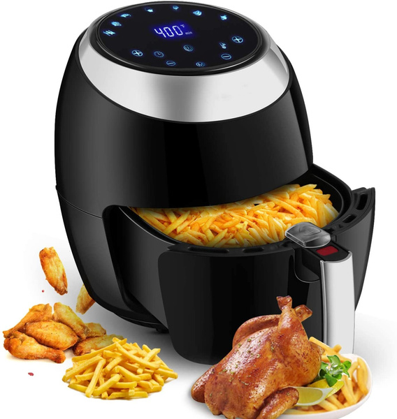 Air Fryer 6.2 QT Oilless 1500W Large Capacity Oven Air Fryers Healthy  Cooker with 10 Preset, Visual Cooking Window, Non-Stick Basket, Included  Recipe