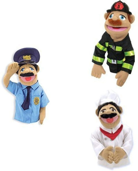 Melissa & Doug Puppet Bundle - Police Officer and Firefighter 