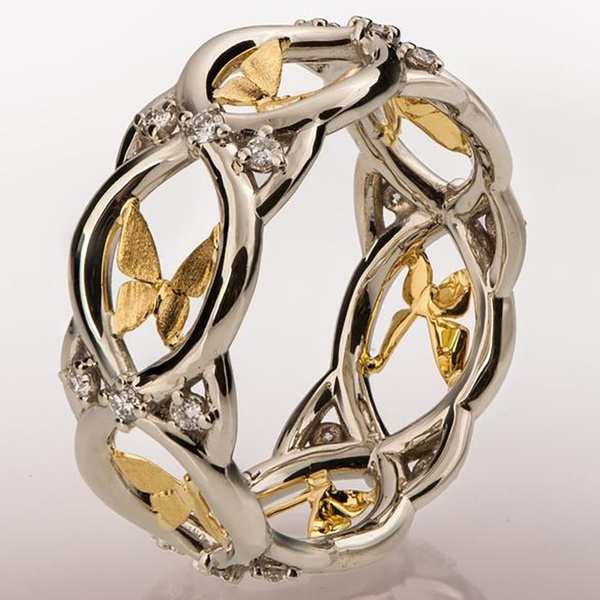 butterfly, Sterling, DIAMOND, wedding ring