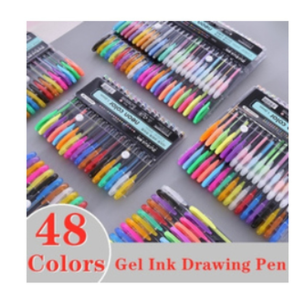 12//16/18/24/36/48 Gel Pen Set Colored Pen Fine Pen Art Marker Adult  Coloring Book Unique Color Kids Doodle Scrapbook Drawing Writing Sketch  Highlighter Pen